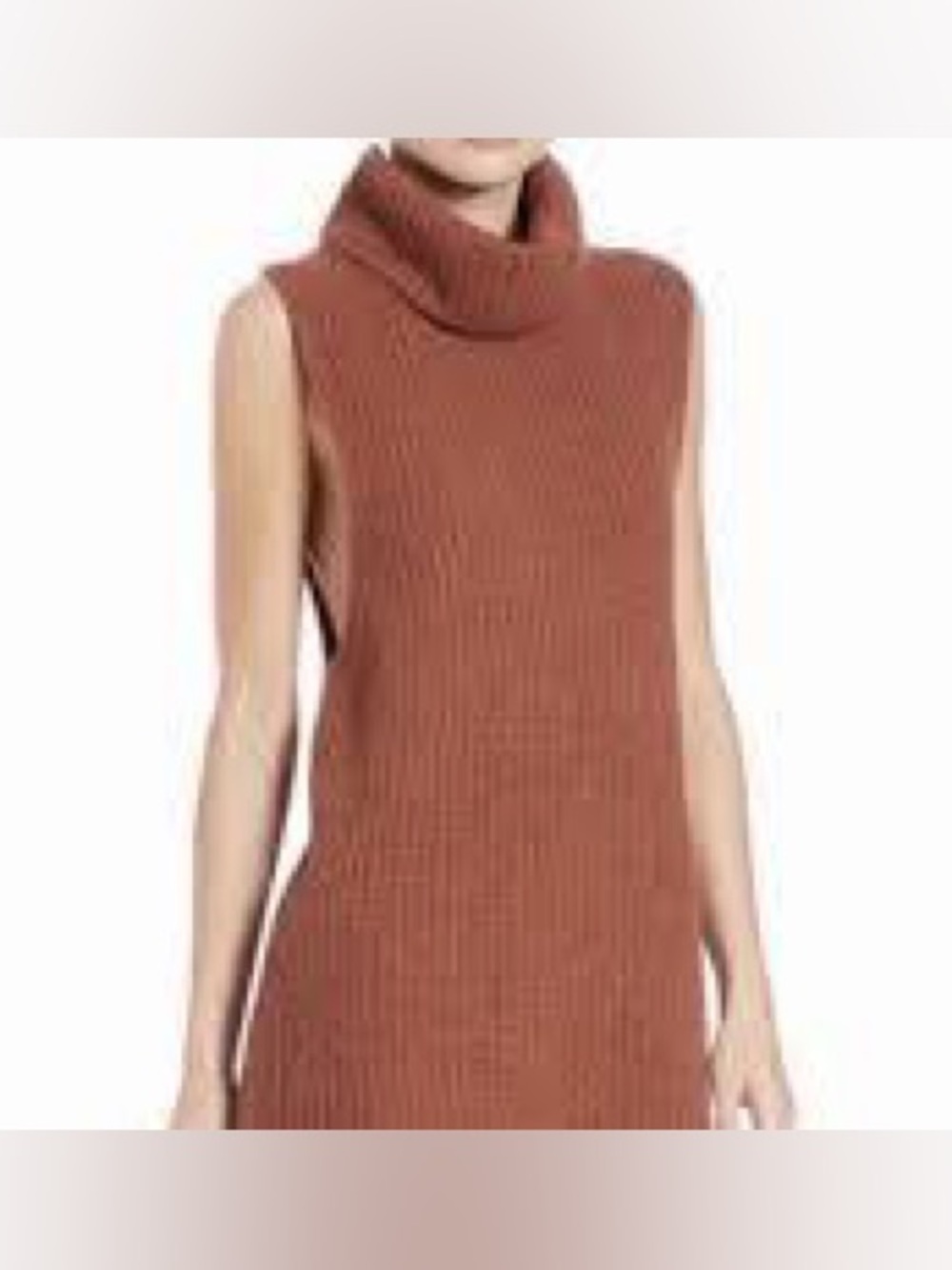 Free People "Need It Now" Sleeveless Cowl Neck Tunic Sweater Lambswool blend